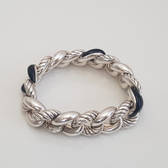 David Yurman Belmont Curb Link Bracelet With Black - Picture 6 of 16